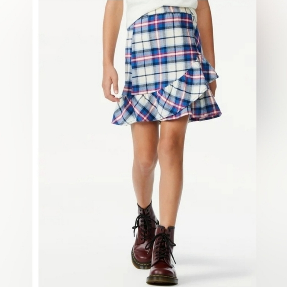 NWT Free Assembly Girls Mixed Ruffle Flannel Skirt - Picture 2 of 5